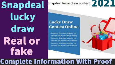 Snapdeal Lucky Draw Real or Fake .